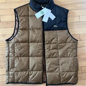 Lacoste Brown and Black Puffer Vest